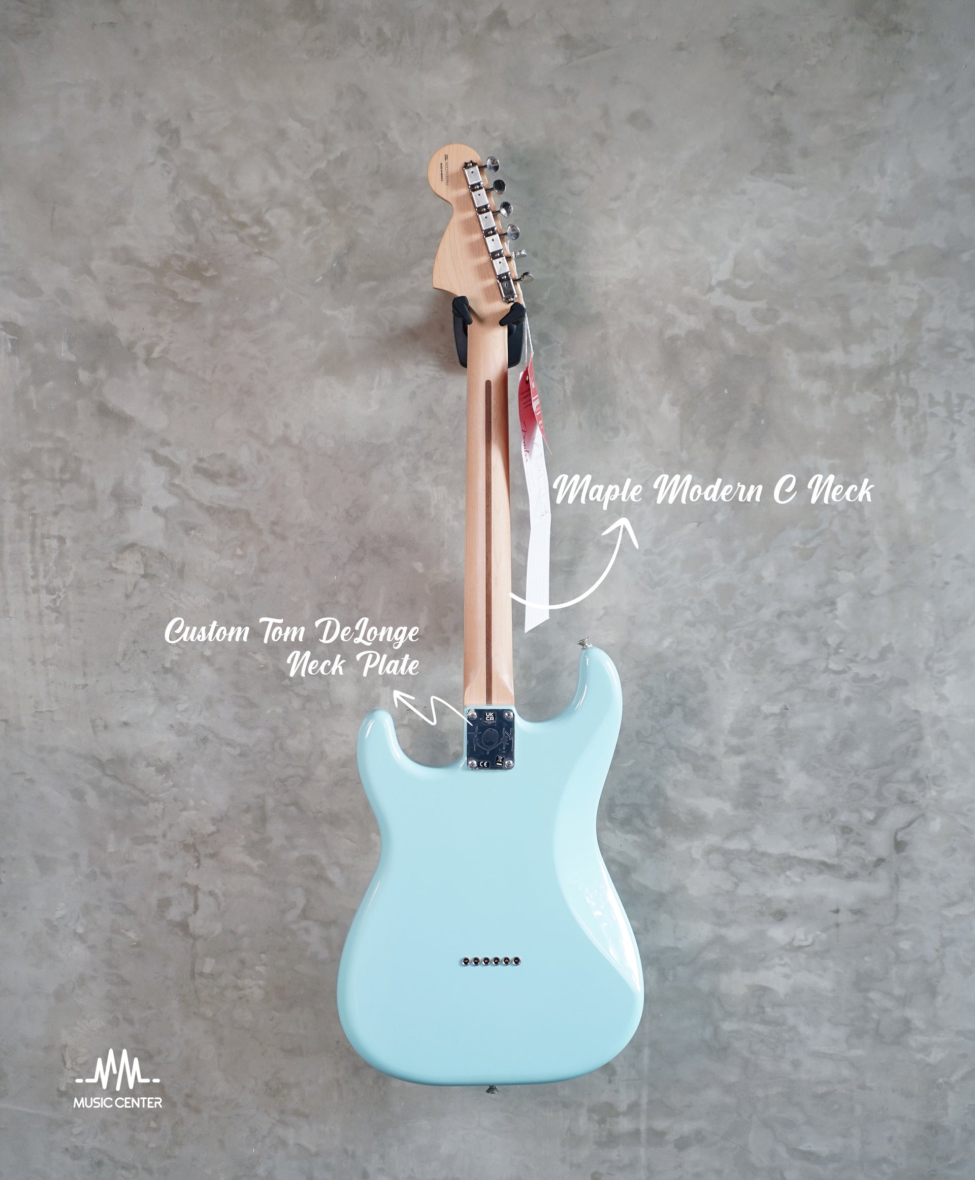 Fender Limited Edition Tom DeLonge Stratocaster Electric Guitar, Daphne Blue