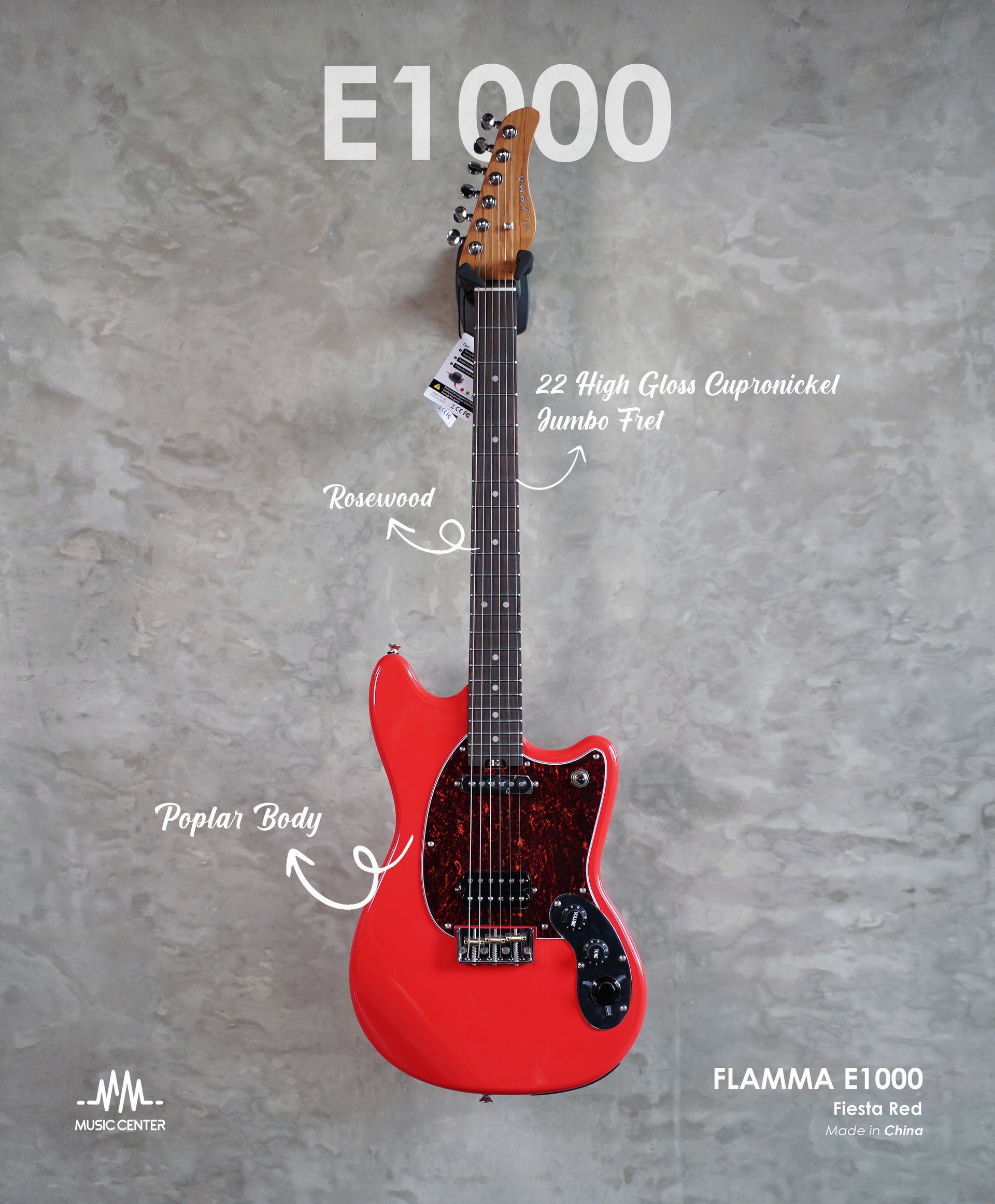 Flama E1000 Electric Guitar, Red