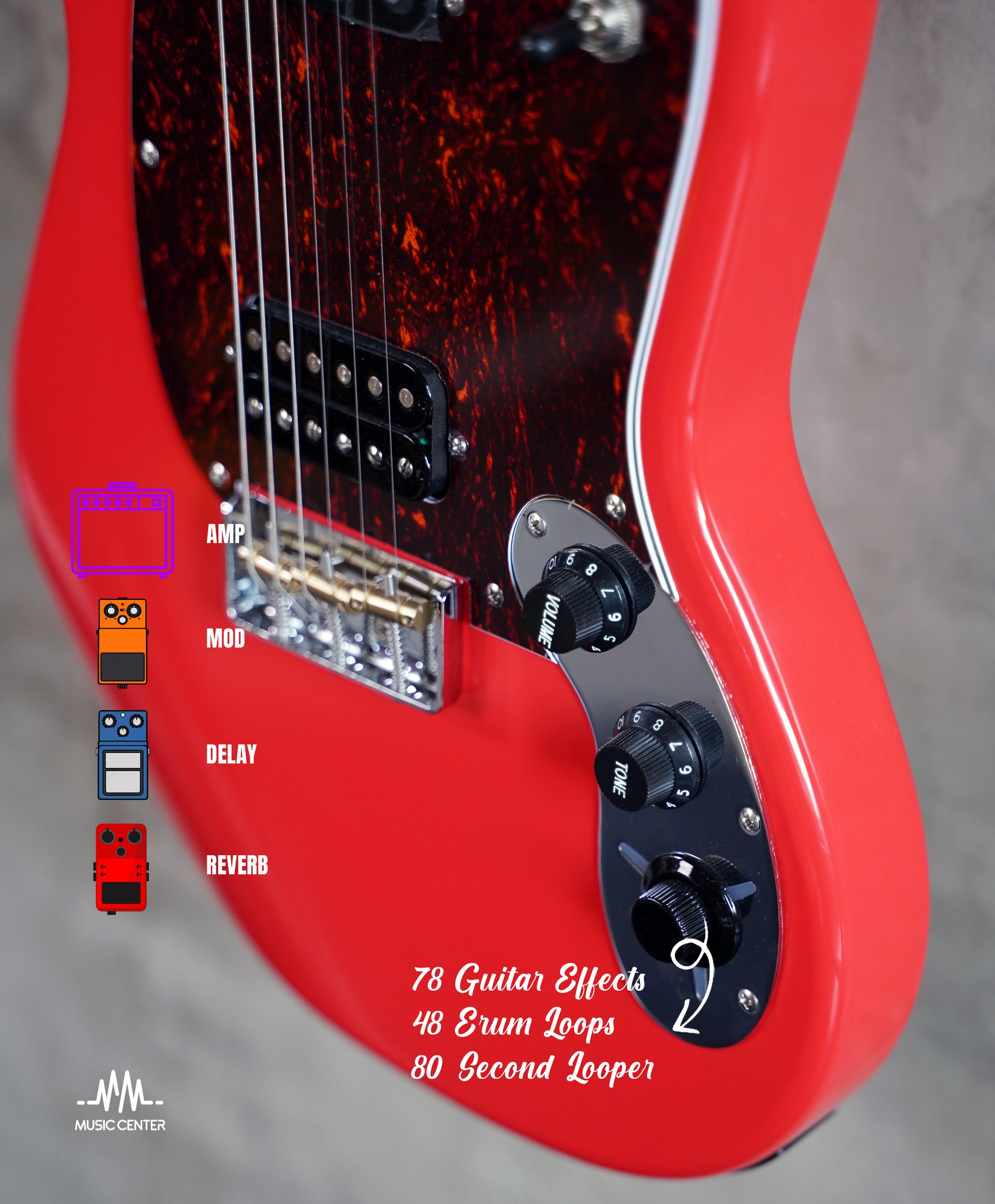 Flama E1000 Electric Guitar, Red