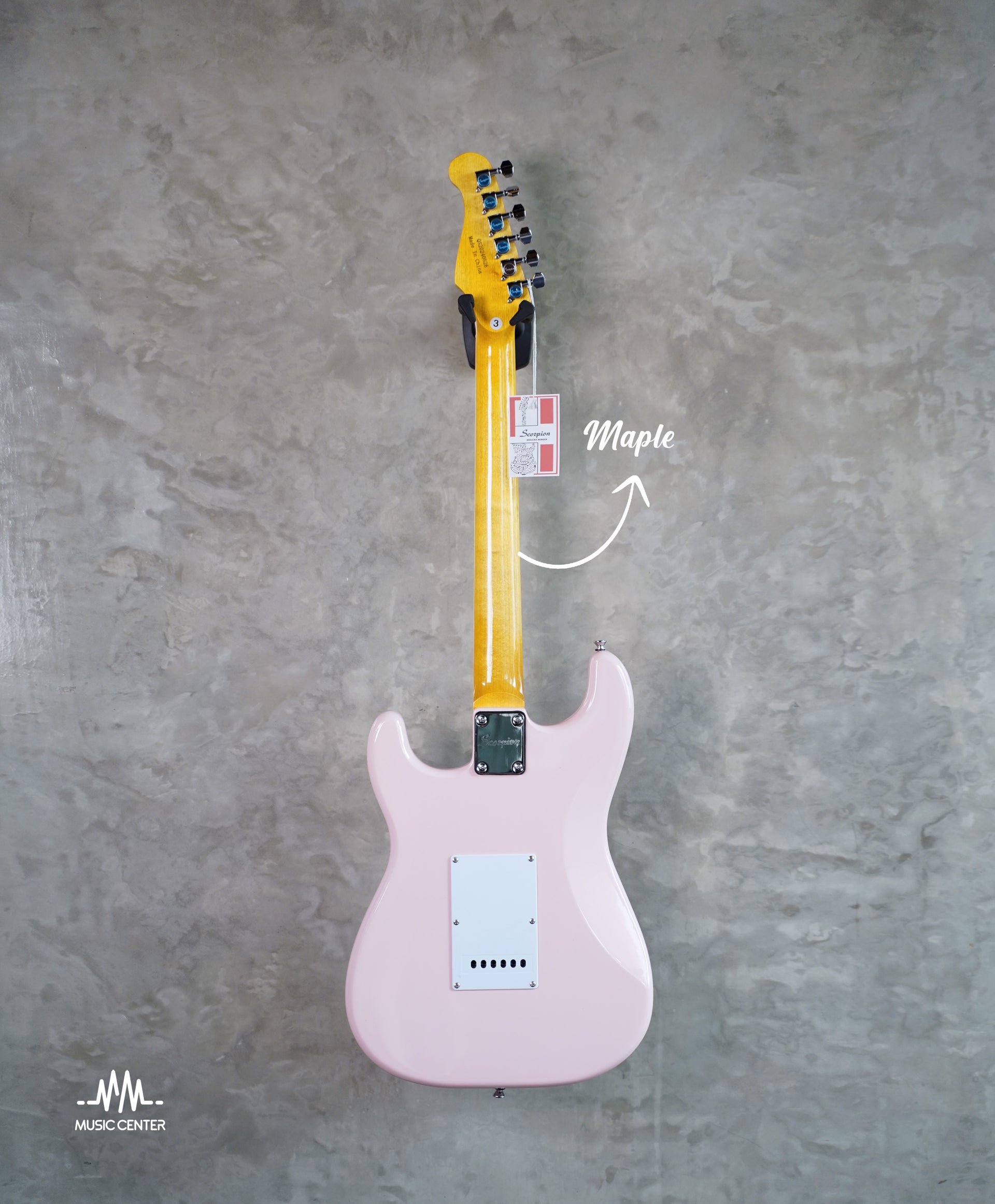 Scorpion SS120 Electric Guitar Stratocaster, Shell Pink