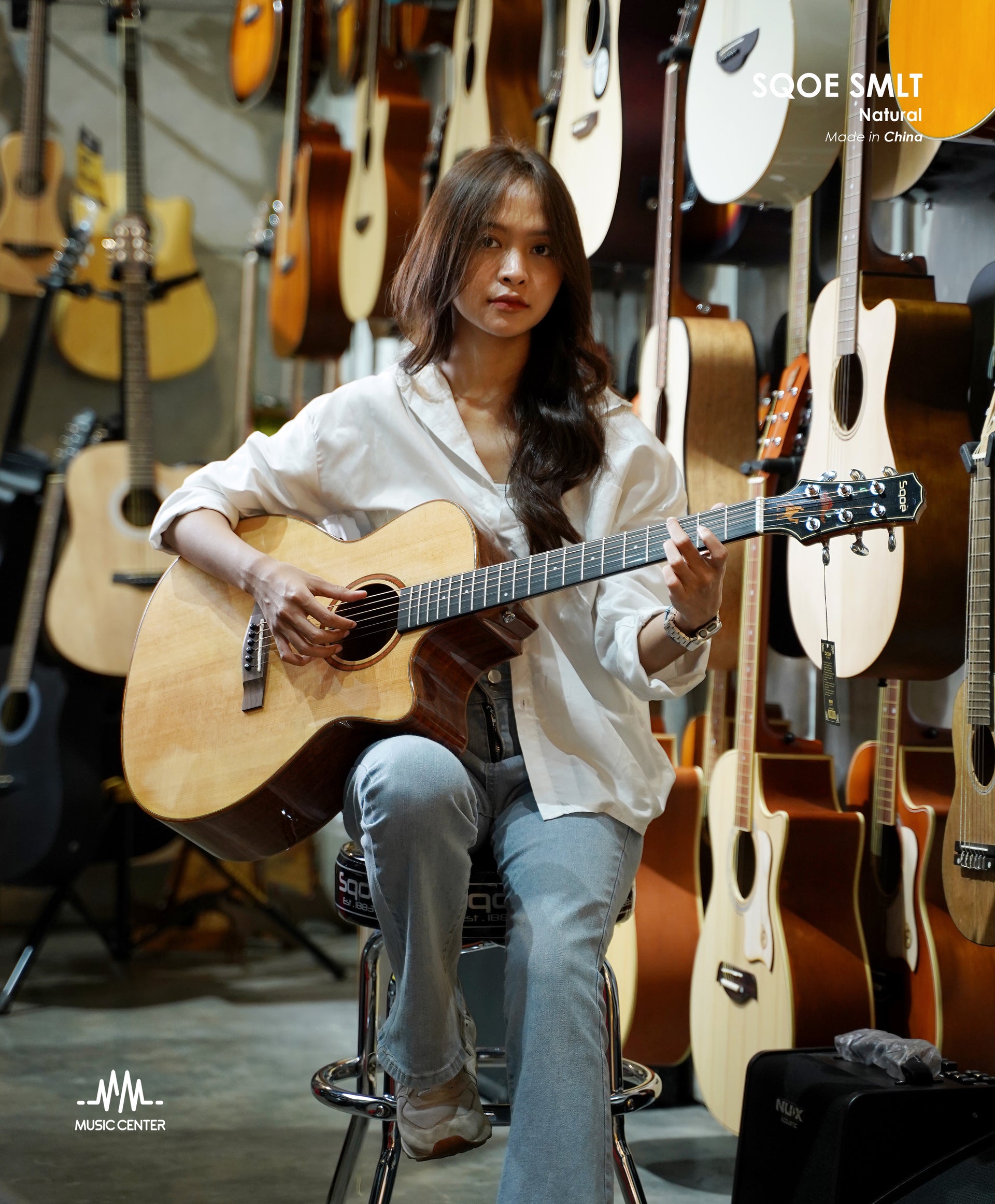 SQOE SMLT-N Accoustic Guitar, Natural