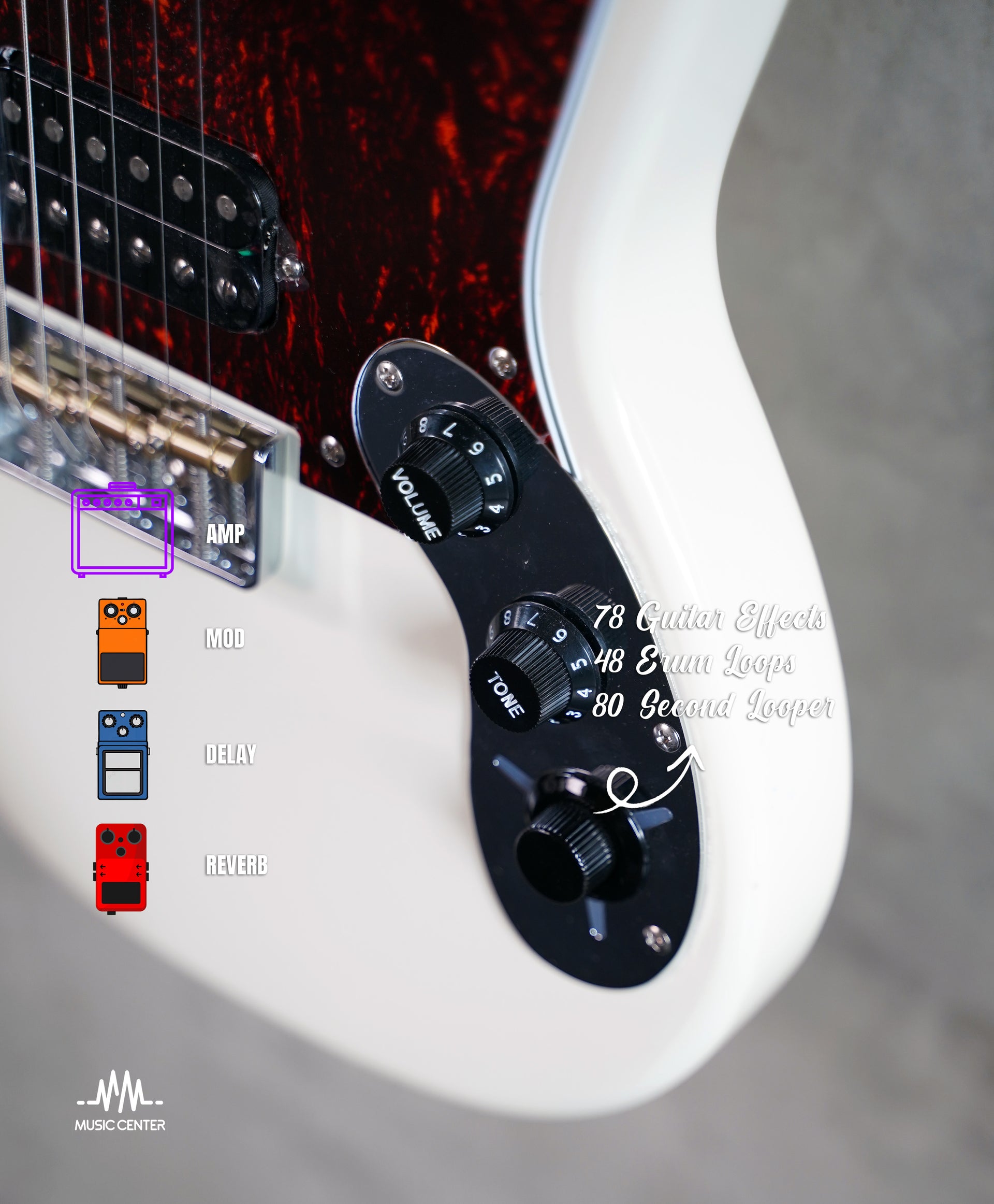 Flama E1000 Electric Guitar, White