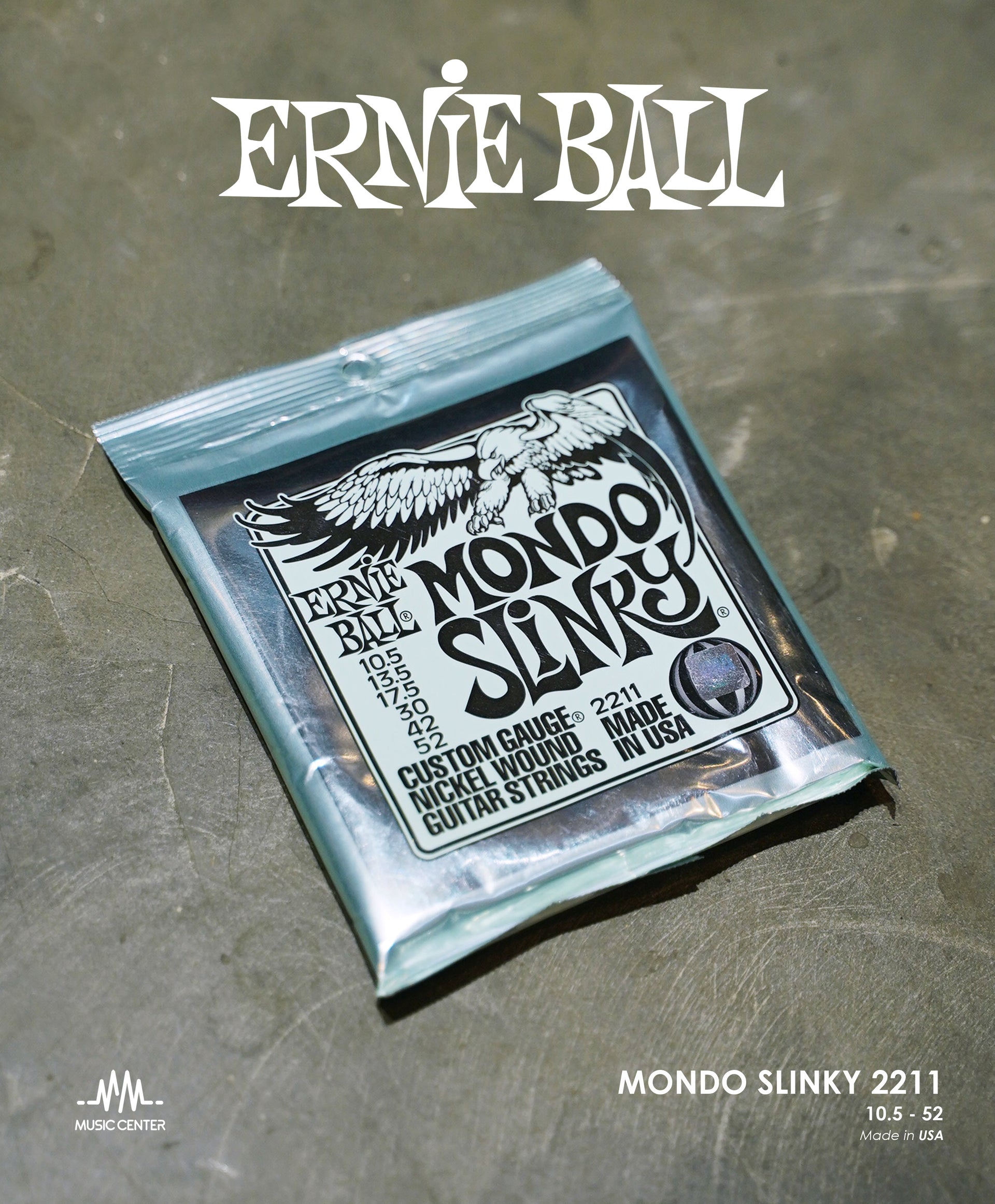 Ernie Ball Mondo Slinky 2211 Nickel Wound Electric Guitar Strings 10.5-52