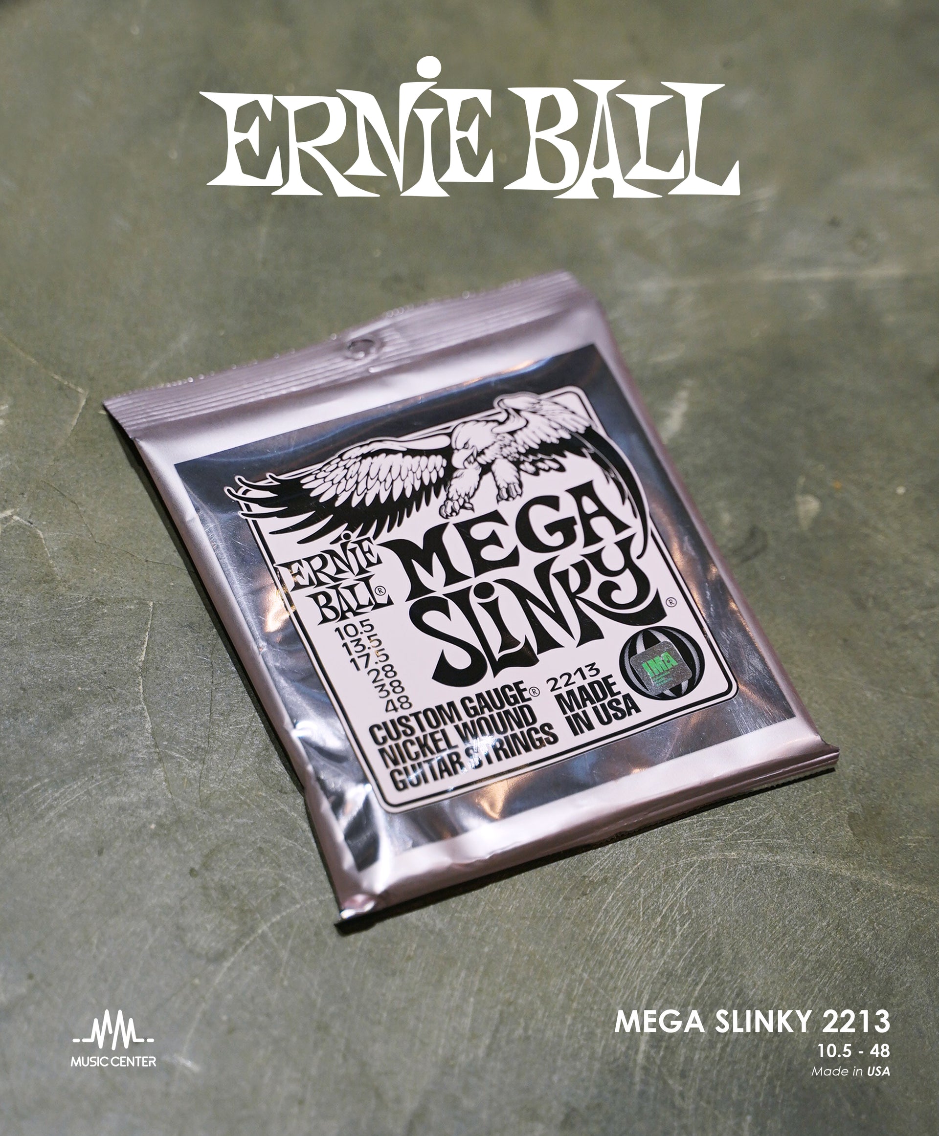 Ernie Ball Mega Slinky 2213 Nickel Wound Electric Guitar Strings 10.5-48