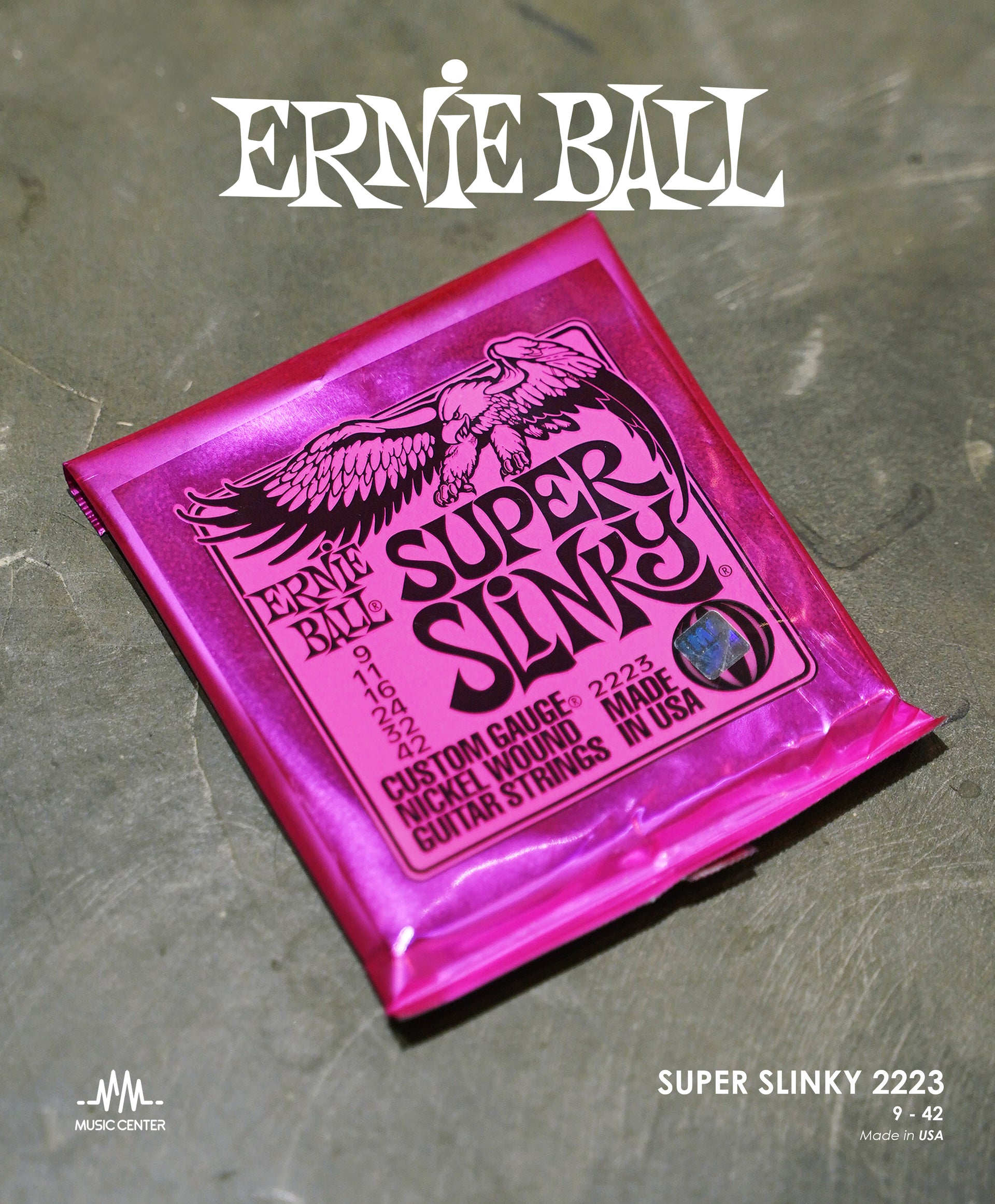 Ernie Ball Super Slinky 2223 Nickel Wound Electric Guitar Strings, 9-42
