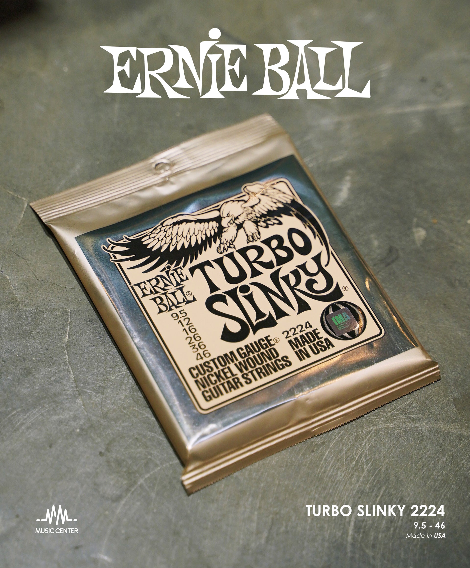 Ernie Ball Turbo Slinky 2224 Nickel Wound Electric Guitar Strings, 9.5 - 46