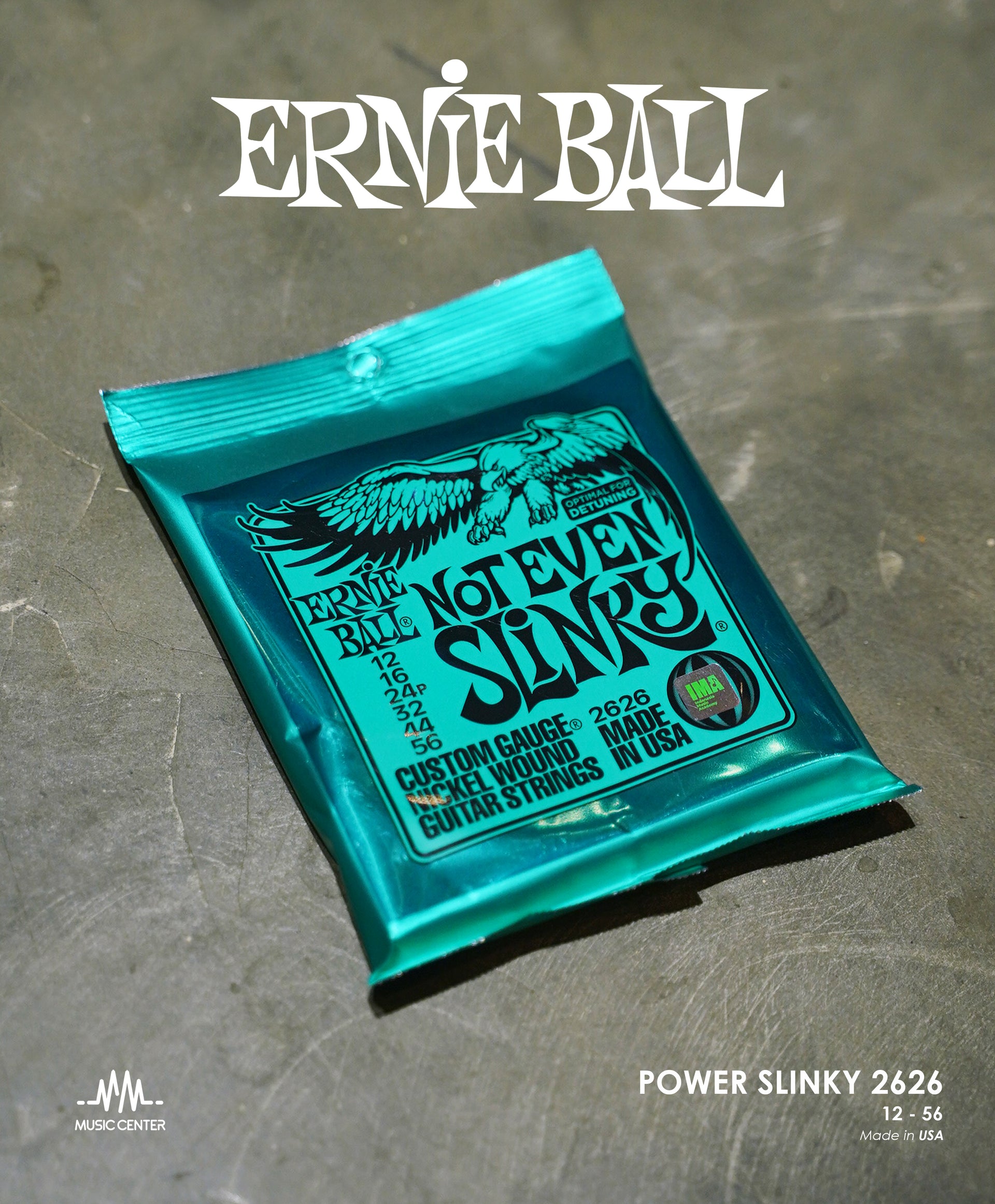 Ernie Ball Not Even Slinky 2626 Nickel Wound Electric Guitar Strings, 12-56