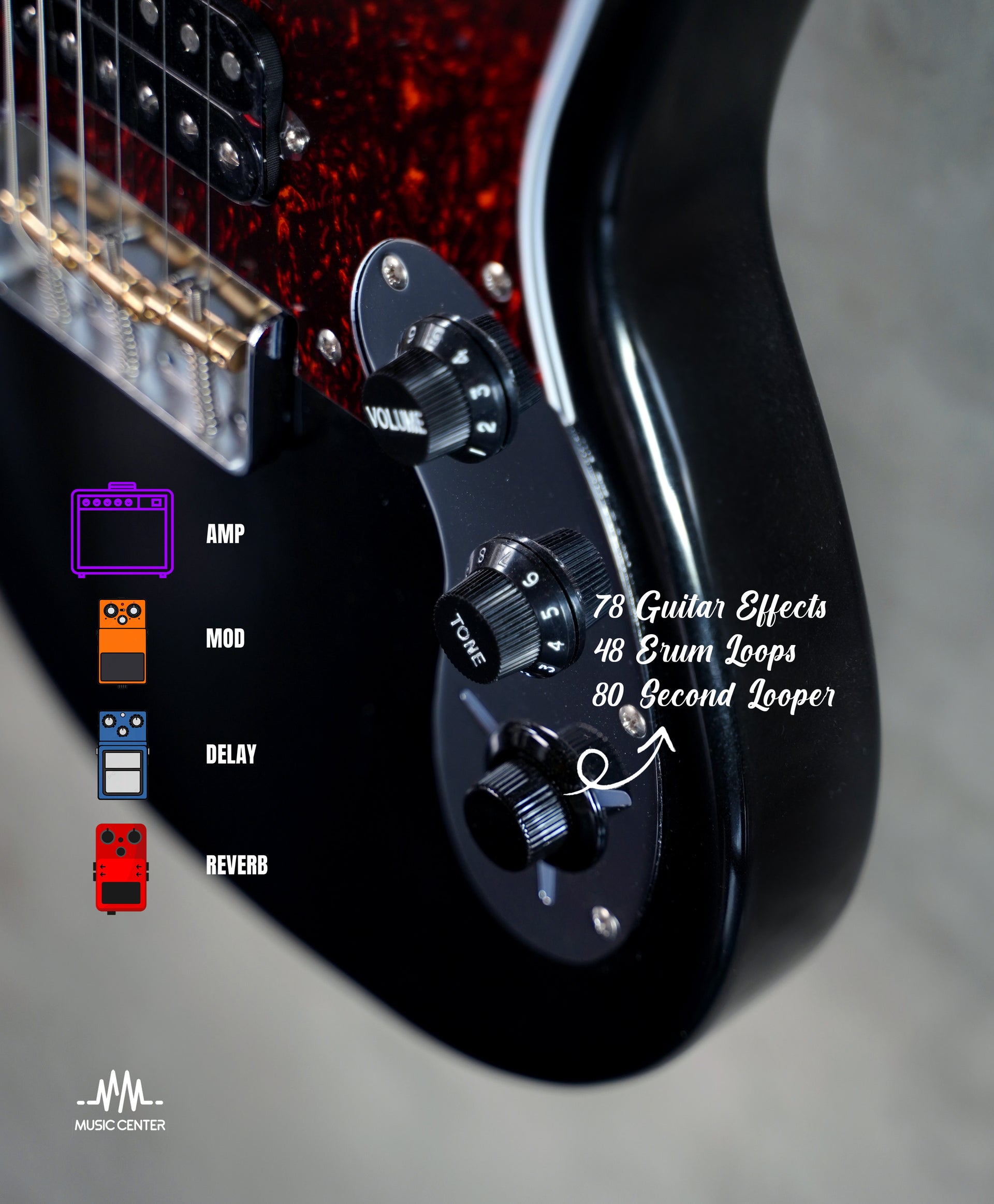 Flama E1000 Electric Guitar, Black