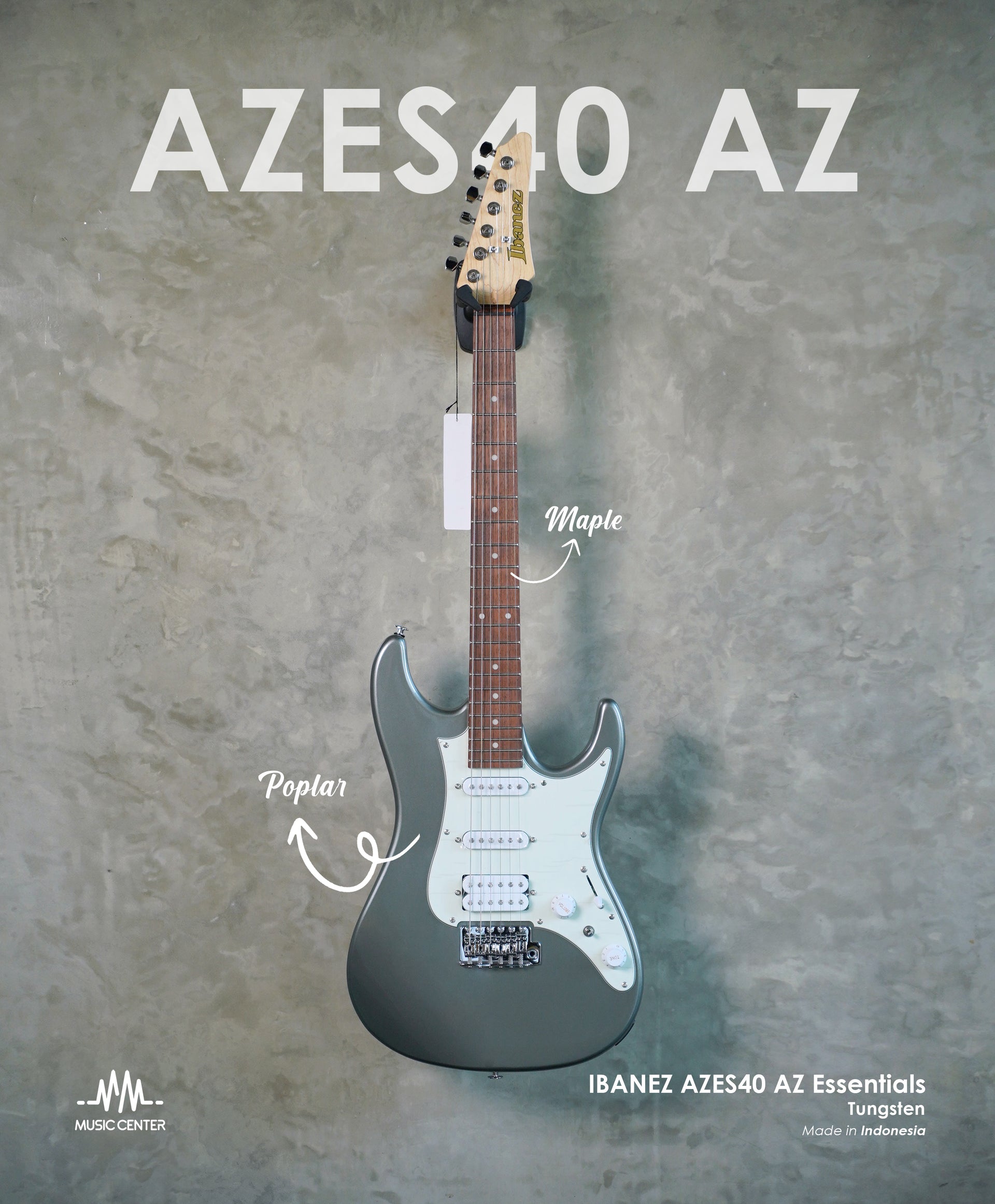 Ibanez AZES40 AZ Essentials Series Electric Guitar, Tungsten