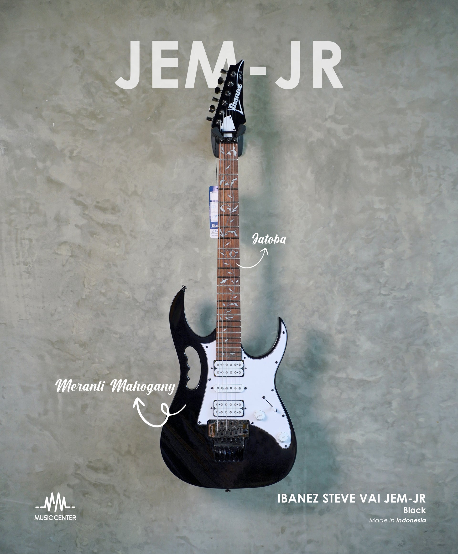 Ibanez JEM-JR Steve Vai Signature Electric Guitar, Black