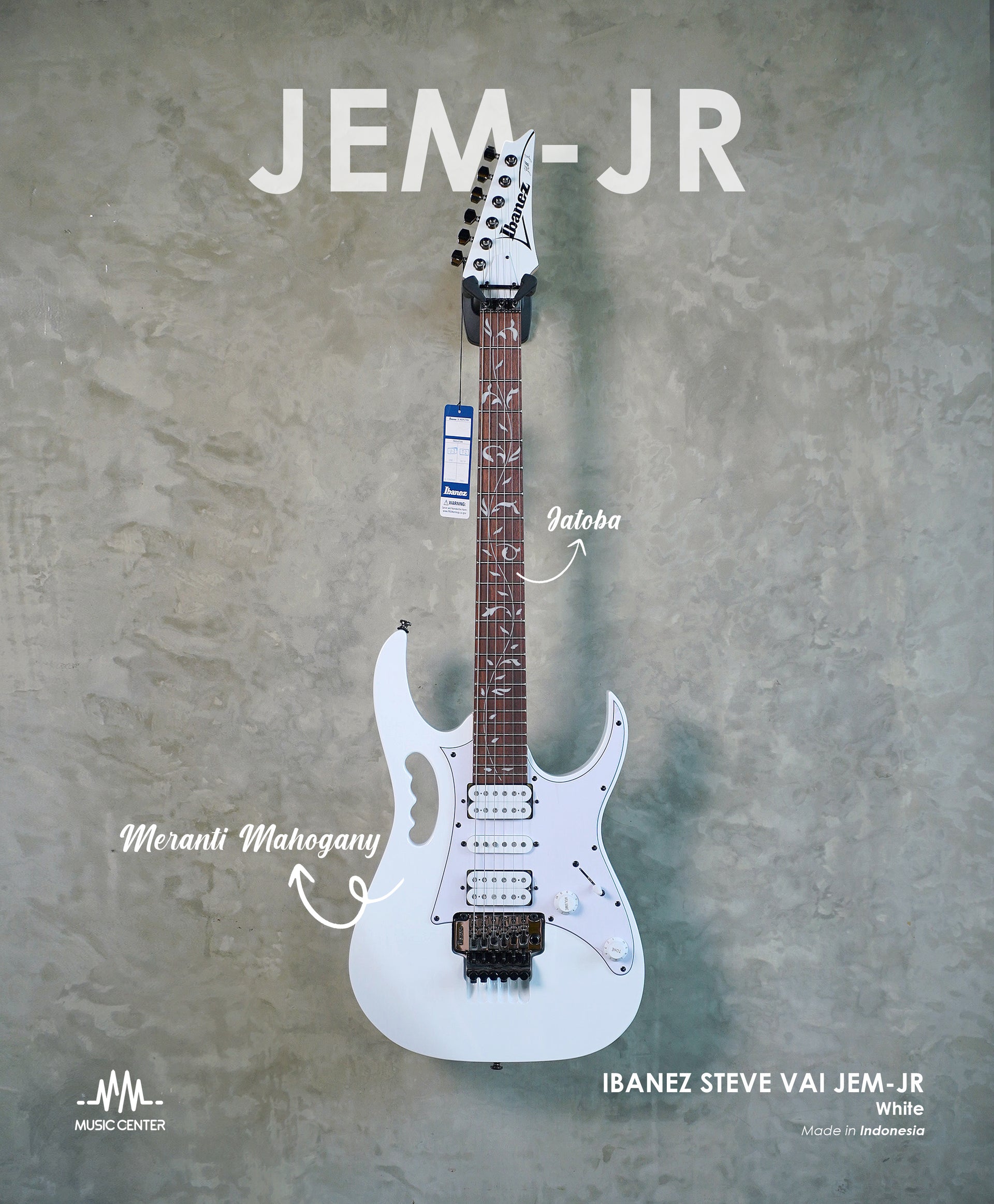 Ibanez JEM-JR Steve Vai Signature Electric Guitar, White