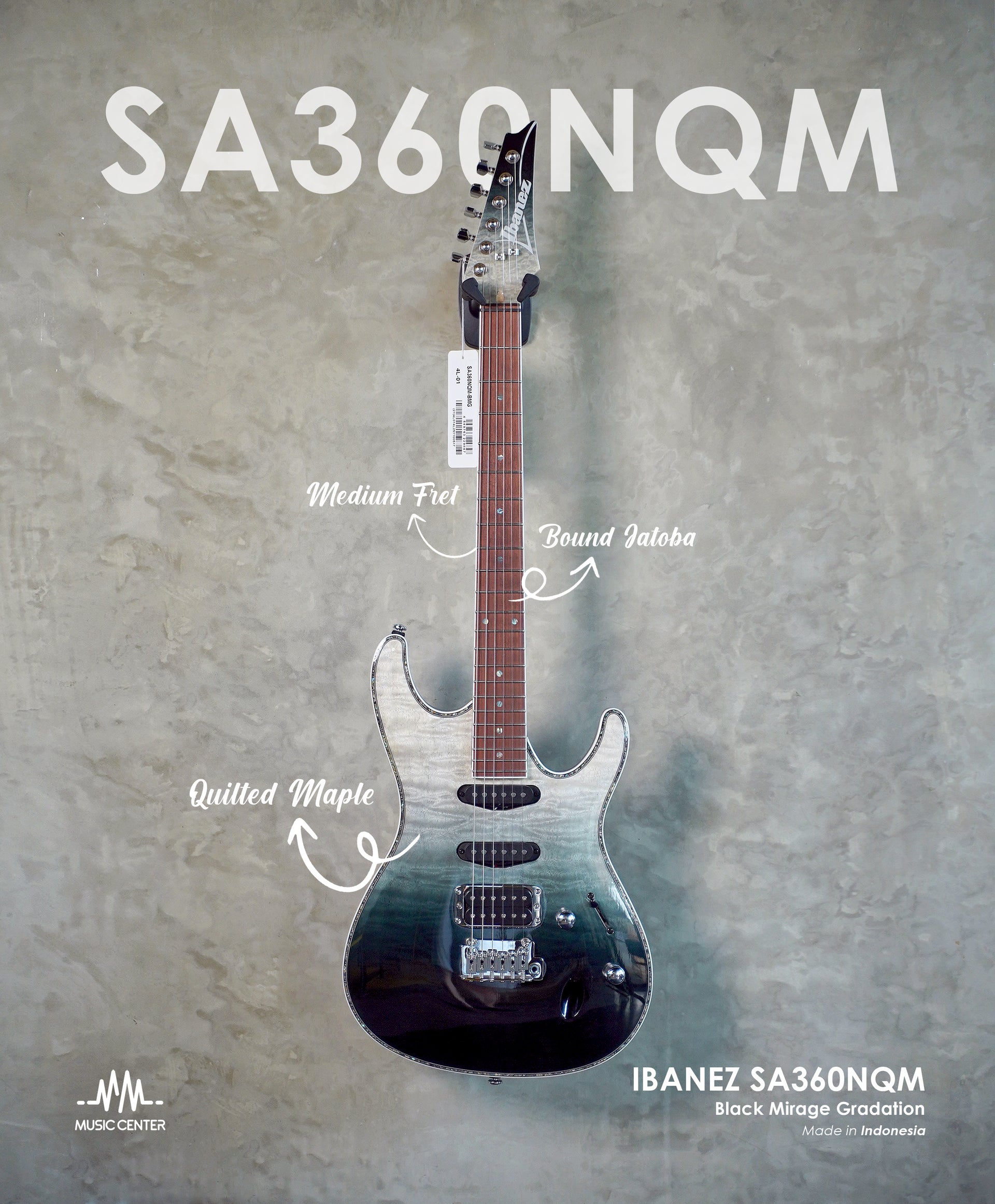 Ibanez SA360NQM-BMG Electric Guitar In Black Mirage Gradation