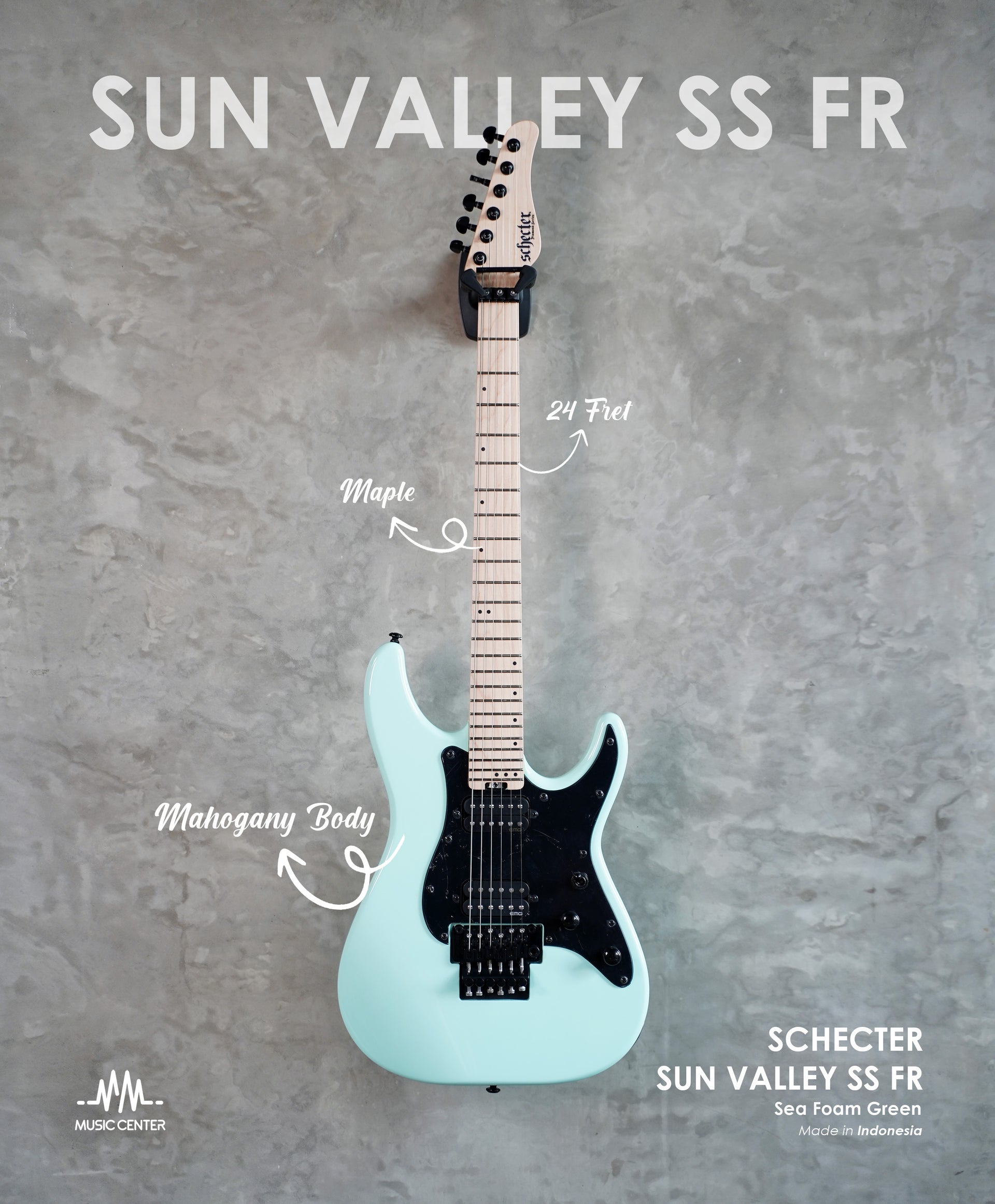 Schecter Sun Valley Super Shredder FR Stratocaster, Surf Green