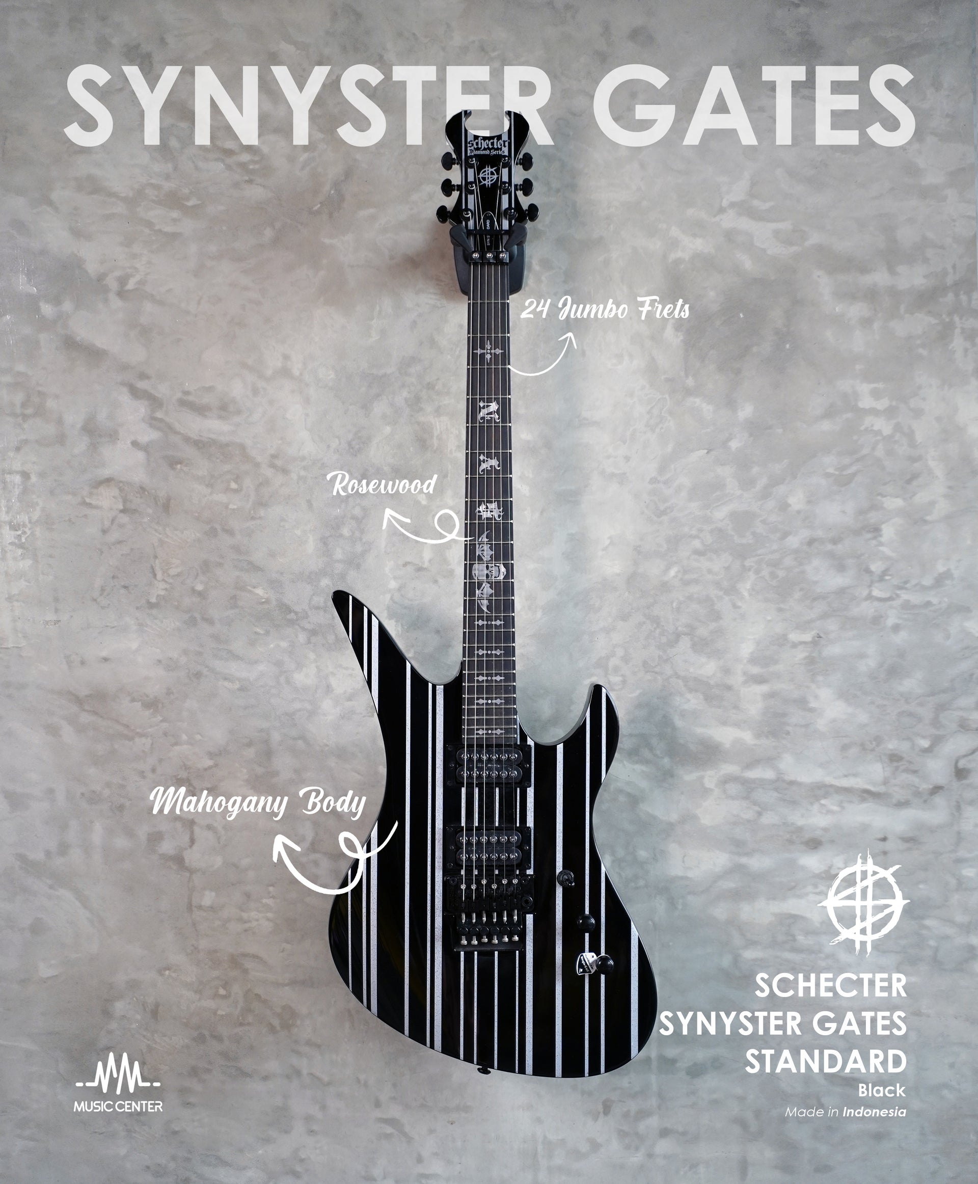 Schecter Synyster Gates Standar, Black White
