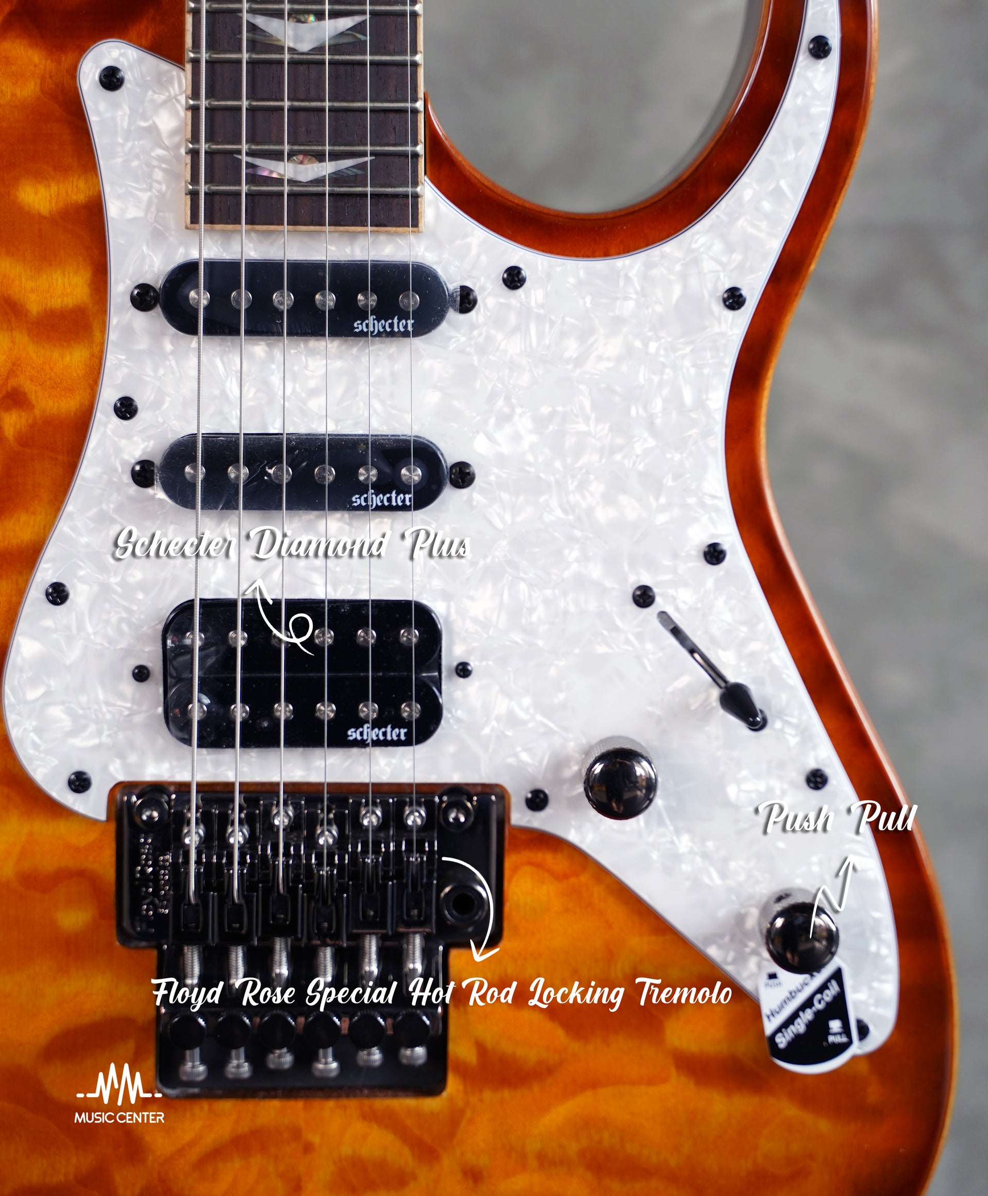 Schecter Banshee 6FR Extreme Electric Guitar, Vintage Sunburst